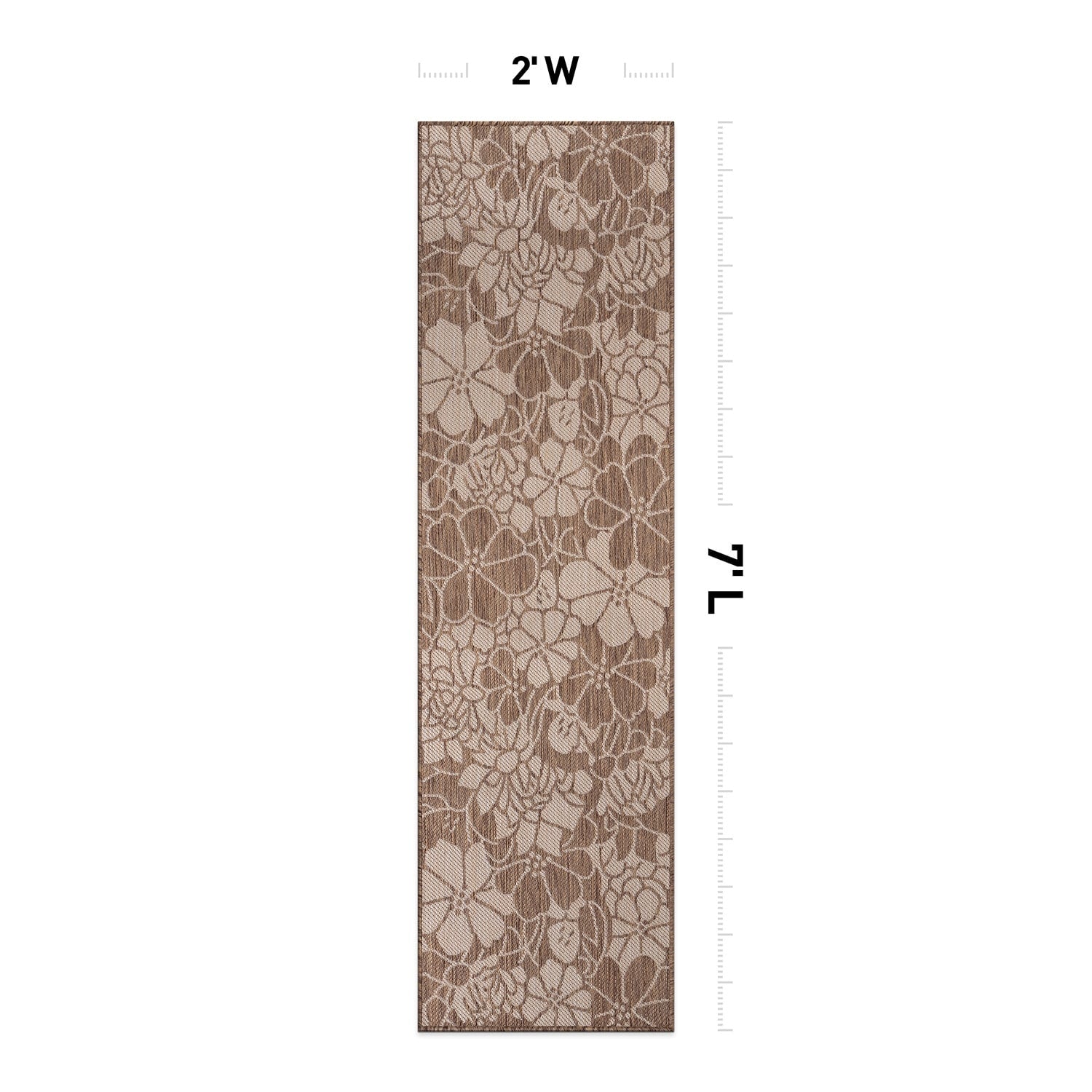 World Rug Gallery Modern Floral Flowers Textured Flat Weave Indoor/Outdoor Area Rug