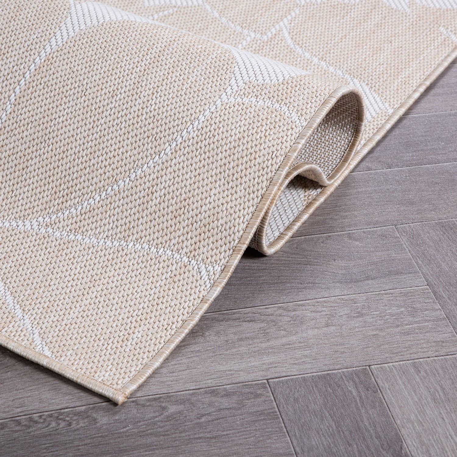 World Rug Gallery Modern Floral Flowers Textured Flat Weave Indoor/Outdoor Area Rug