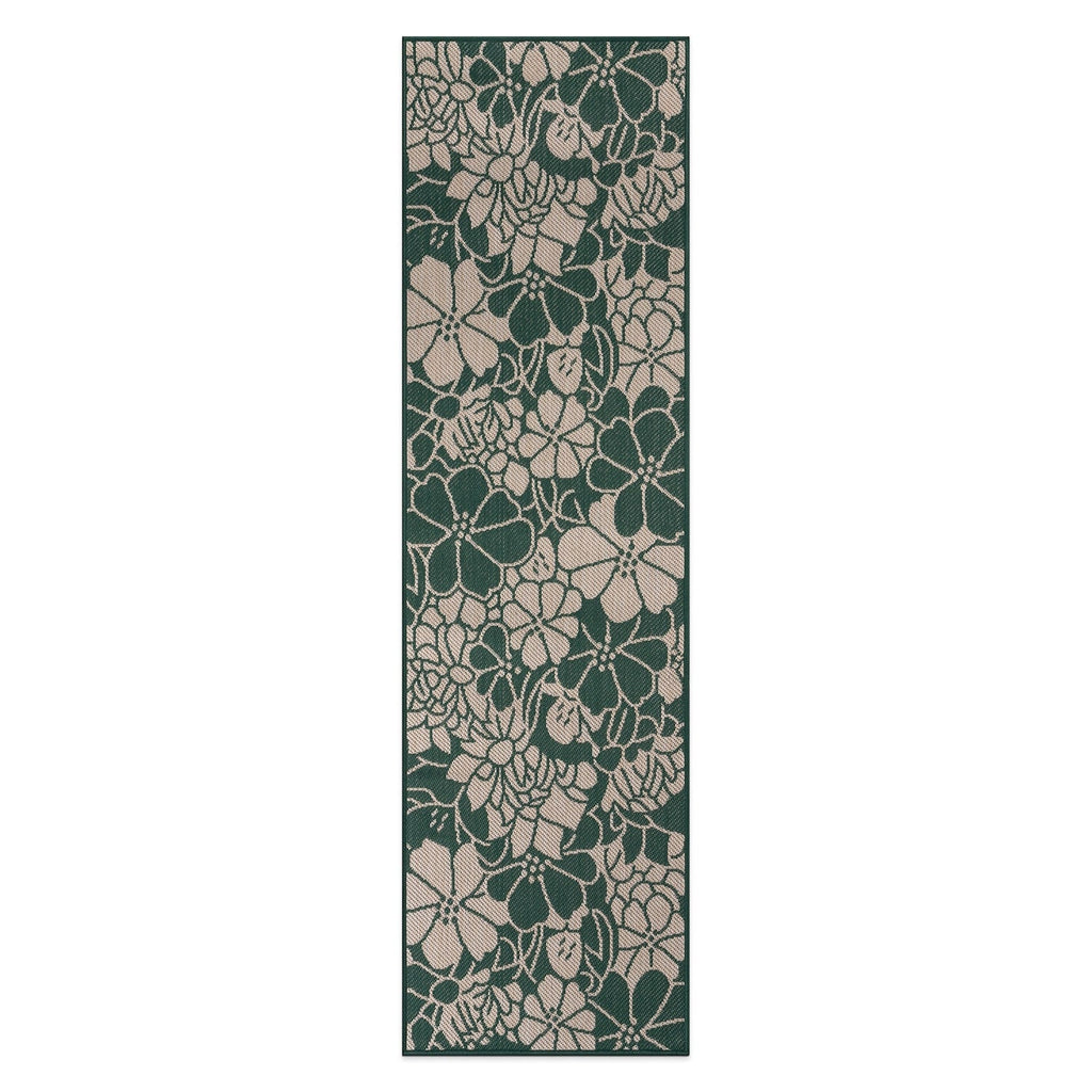 World Rug Gallery Modern Floral Flowers Textured Flat Weave Indoor/Outdoor Area Rug