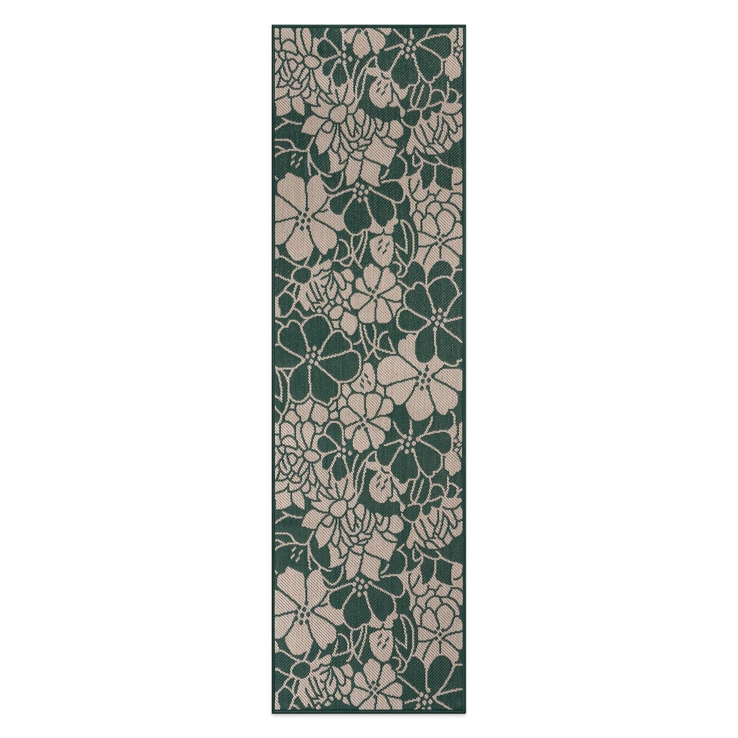 World Rug Gallery Modern Floral Flowers Textured Flat Weave Indoor/Outdoor Area Rug