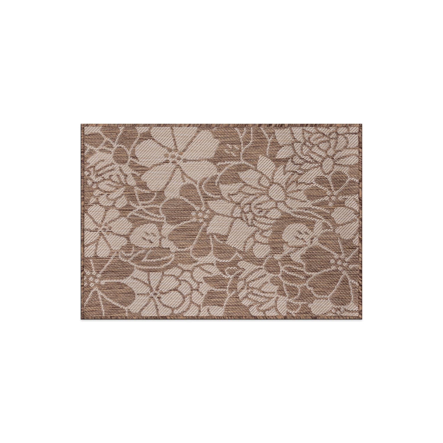 World Rug Gallery Modern Floral Flowers Textured Flat Weave Indoor/Outdoor Area Rug
