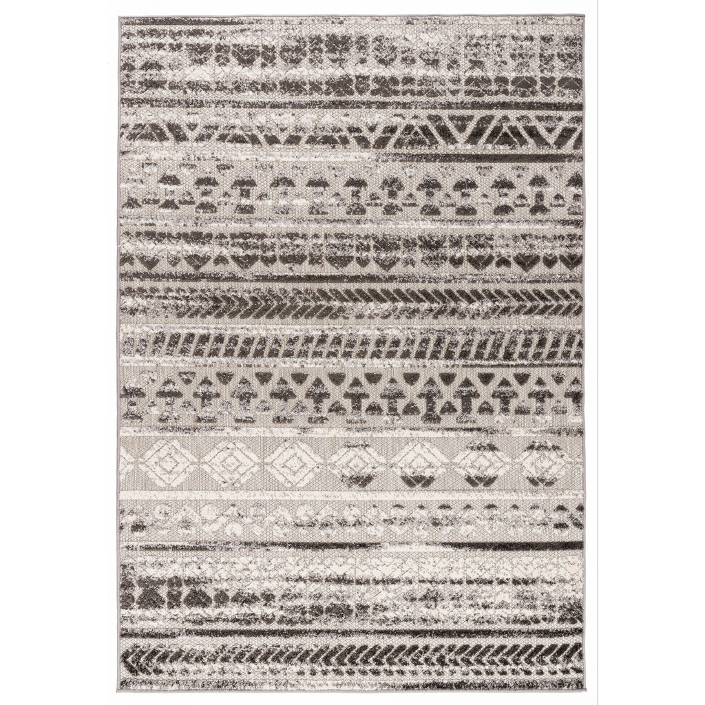 World Rug Gallery Modern Stripes Faded Geometric Indoor/Outdoor Area Rug