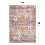 World Rug Gallery Transitional Distressed Machine Washable Non Slip Area Rug