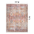 World Rug Gallery Transitional Distressed Machine Washable Non Slip Area Rug