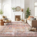 World Rug Gallery Transitional Distressed Machine Washable Non Slip Area Rug