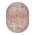 World Rug Gallery Transitional Distressed Machine Washable Non Slip Area Rug