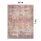 World Rug Gallery Transitional Distressed Machine Washable Non Slip Area Rug