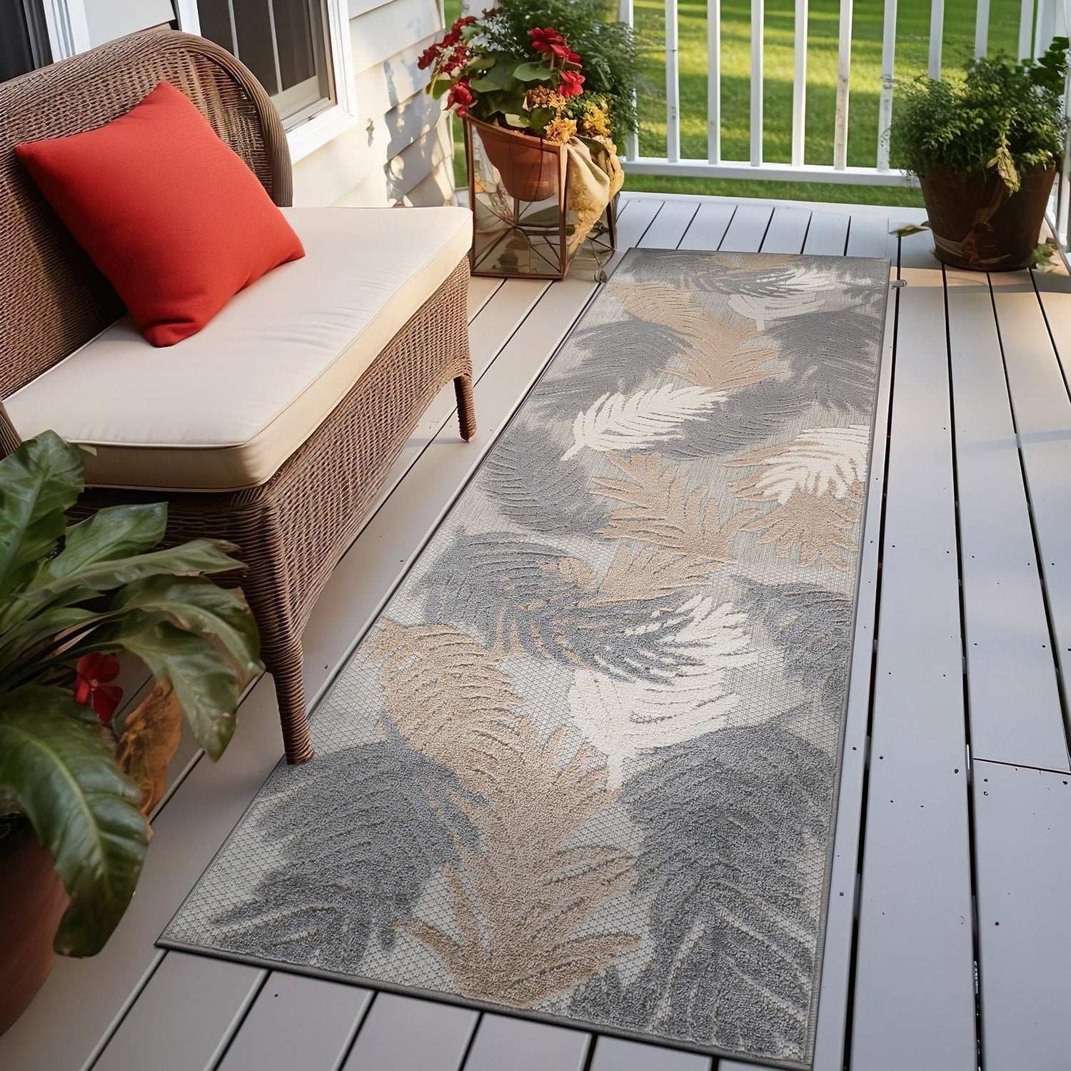 World Rug Gallery Tropical Floral Modern Indoor/Outdoor Area Rug