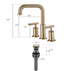 YASINU 8 Inch Luxury Widespread Bathroom Sink Faucet with Pop-Up Drain