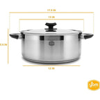 YBM Home Professional Chef's 18/10 Stainless Steel Stock Pot, Induction Compatible