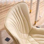 Modern Upholstered Leather Armless Dining Chairs Set of 2