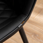 Modern Upholstered Leather Armless Dining Chairs Set of 2