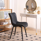 Modern Upholstered Leather Armless Dining Chairs Set of 2