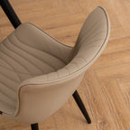 Modern Upholstered Leather Armless Dining Chairs Set of 2