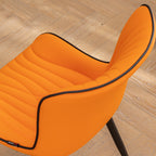 Modern Upholstered Leather Armless Dining Chairs Set of 2