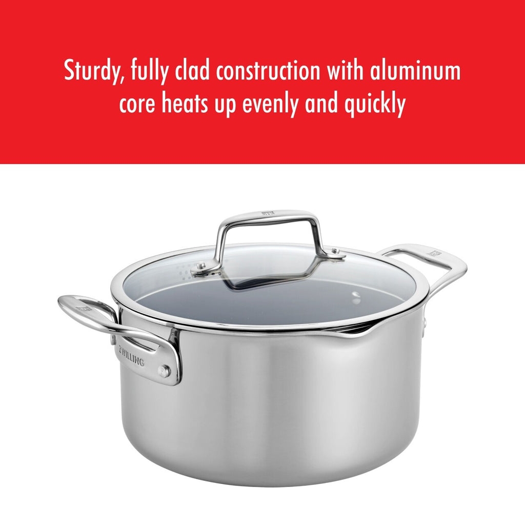 ZWILLING Clad CFX 6-qt Stainless Steel Ceramic Nonstick Dutch Oven