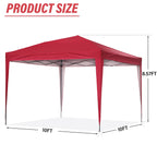 Zenova 10' x 10' Outdoor Pop Up Canopy Tent Patio Gazebo Party Wedding Tent