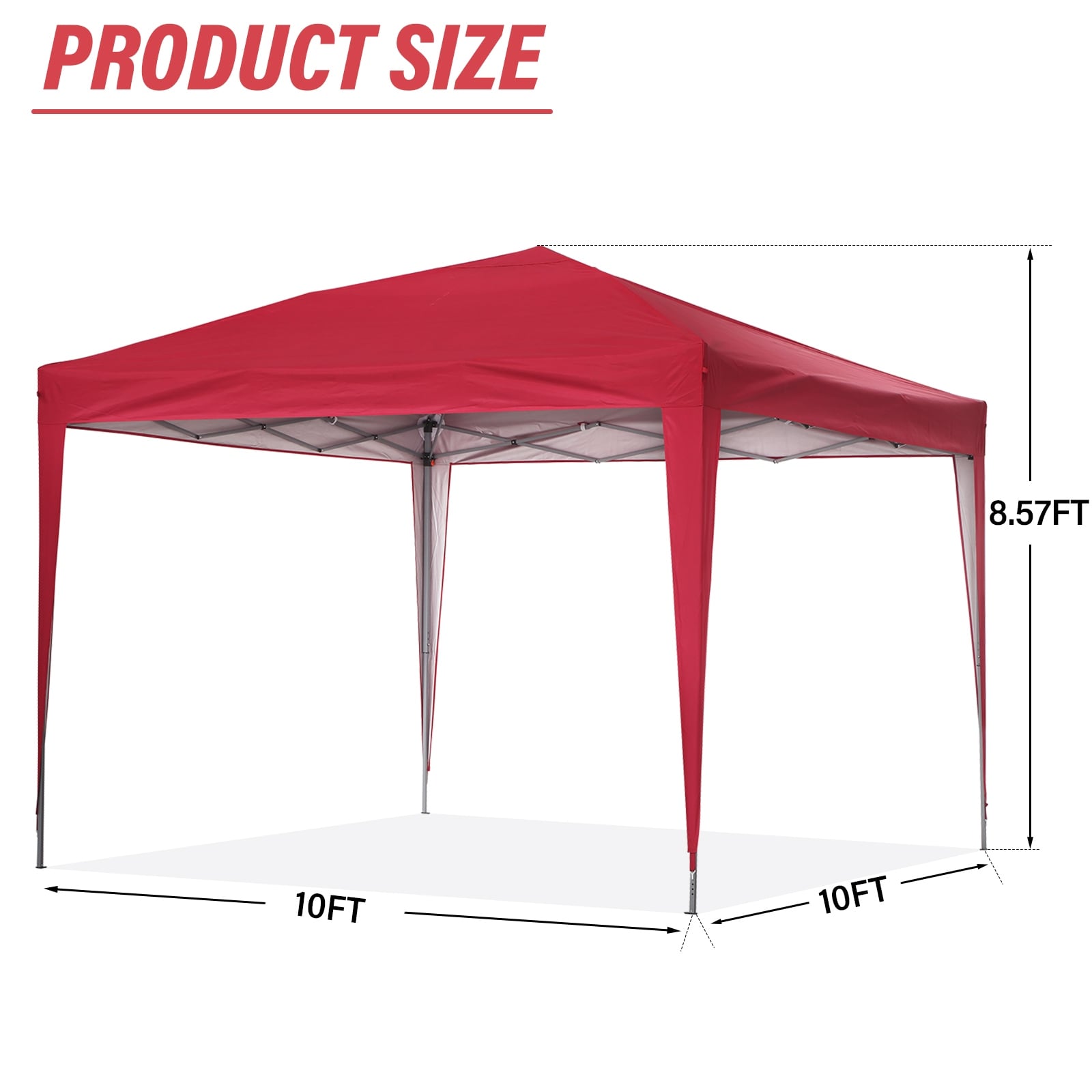 Zenova 10' x 10' Outdoor Pop Up Canopy Tent Patio Gazebo Party Wedding Tent