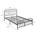 Alazyhome Simple Vintage Metal Platform Bed Frame, Easy-Assembly