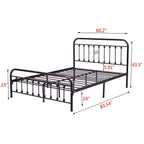 Alazyhome Simple Vintage Metal Platform Bed Frame, Easy-Assembly
