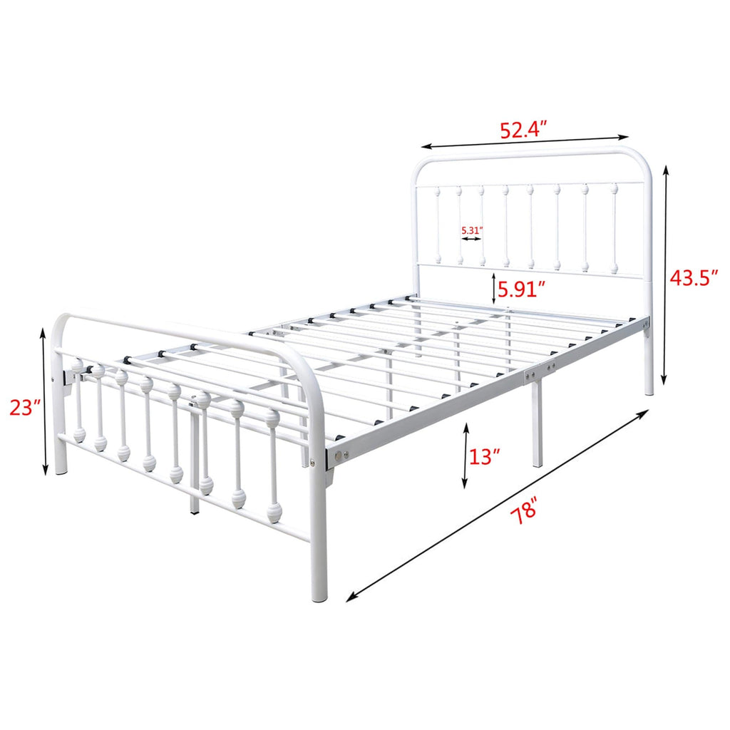 Alazyhome Simple Vintage Metal Platform Bed Frame, Easy-Assembly
