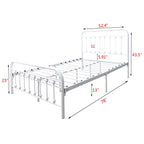 Alazyhome Simple Vintage Metal Platform Bed Frame, Easy-Assembly