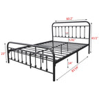 Alazyhome Simple Vintage Metal Platform Bed Frame, Easy-Assembly