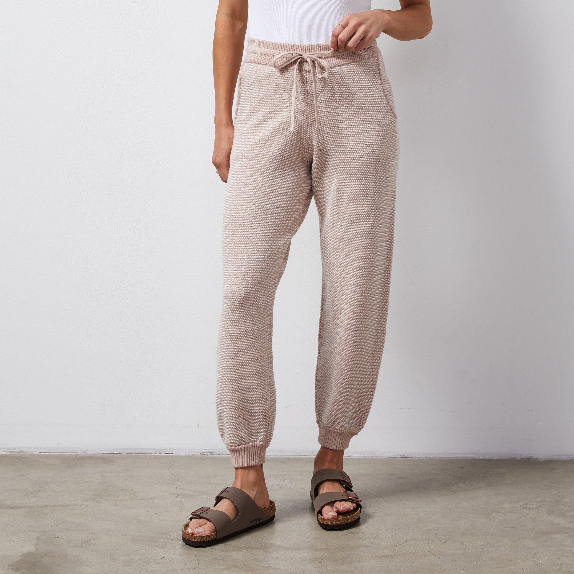 Soft Knit Textured Cuffed Jogger