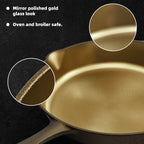 iLiving Seasoned Modern Heirloom Mirror Polished Cast Iron Skillet Pan 12 (2.7/3.7L)