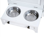 Roomfitters Dog Feeding Station with 2 Elevated Dog Bowls, Tilt Out Pet Feeding Cabinet Station