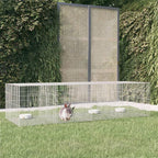 vidaXL 3-Panel Rabbit Cage Animal Hutch Playpen Enclosure Galvanized Iron