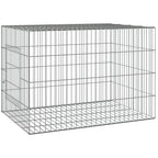 vidaXL 3-Panel Rabbit Cage Animal Hutch Playpen Enclosure Galvanized Iron